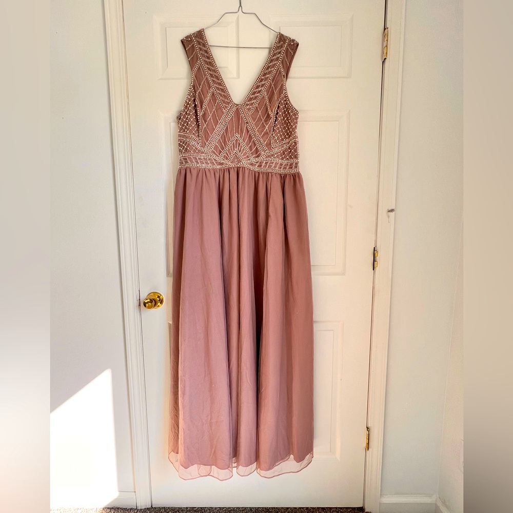 NWT Dusty pink, beaded formal ASOS curve dress